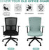 Tatuo 3 Pcs Computer Office Chair Cover, Universal Rotating Chair Slipcovers, Removable Washable Armrest Covers (Green)