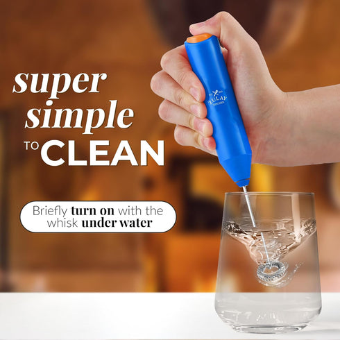 Zulay Kitchen Milk Frother - Duracell Powered Handheld Foam Maker for Coffee, Latte, Matcha, Cappuccino - Mini Foamer