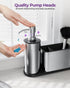 Set 3 1, Countertop ODesign Kitchen Soap Dispenser - in Stainless Steel Dish Soap Dispenser with Sponge Holder, Dish