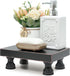 Modern Decorative Wood Pedestal Stand for Kitchen Decor, Retro Countertop Organizer for Soap Dispenser and Sponge Holder