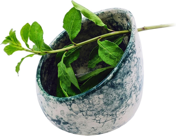 MGMGART Pottery Herb Stripper Bowl Multi Size Holes Ceramic Stripping Tool Decorative Leaf