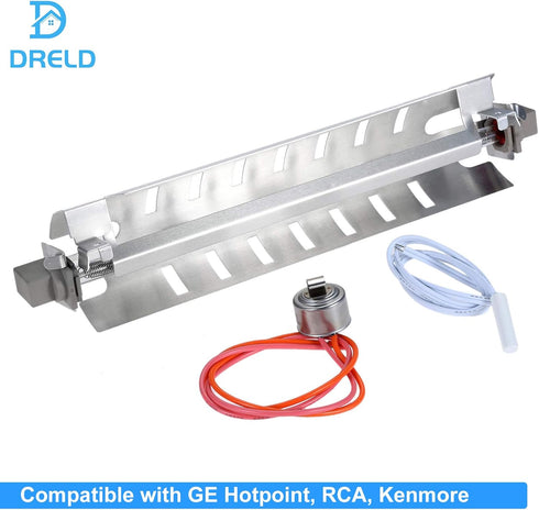 WR51X10055 Refrigerator Defrost Heater Kit, Replacement for GE Hotpoint, Includes Temperature Sensor and Thermostat