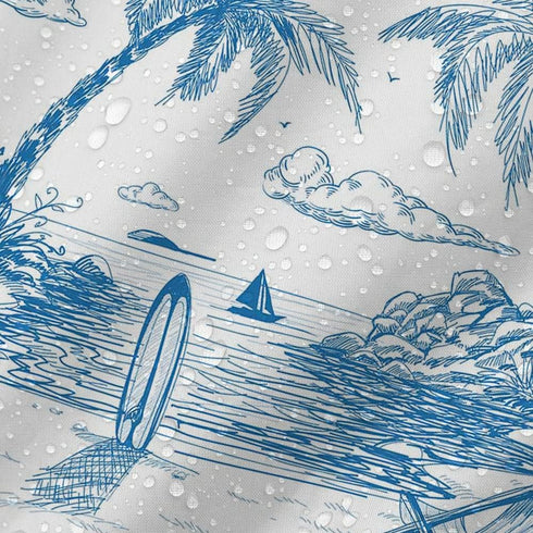 MEHOFOND Surf Shower Curtain, Retro Surfboard Tropical Theme Bathroom Decor Set with 12 Hooks, 72x72 Inches