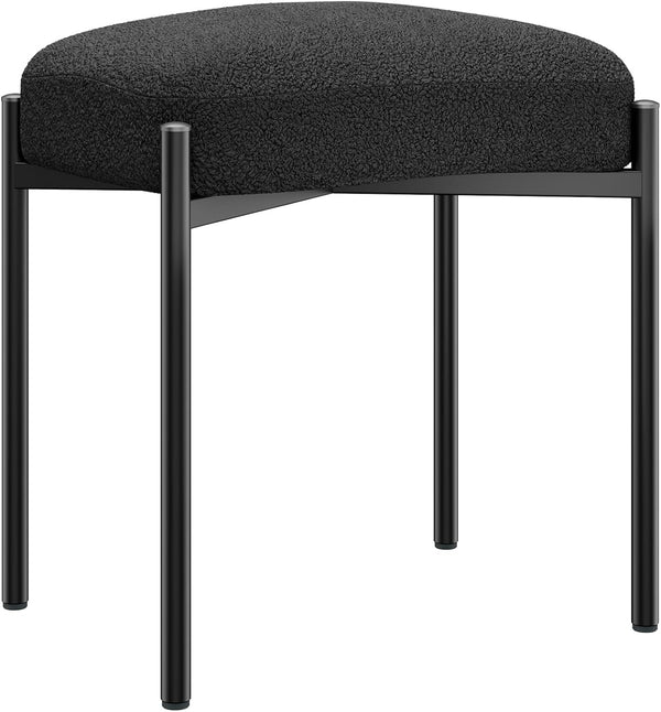 YMYNY Vanity Stool, Footrest, Square Ottoman Bench with Metal Legs, Makeup Dressing