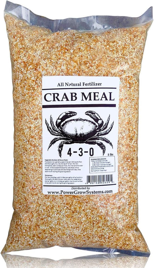 PowerGrow Systems Crab Meal - Organic Natural Crab Meal Fertilizer (15 Pounds)