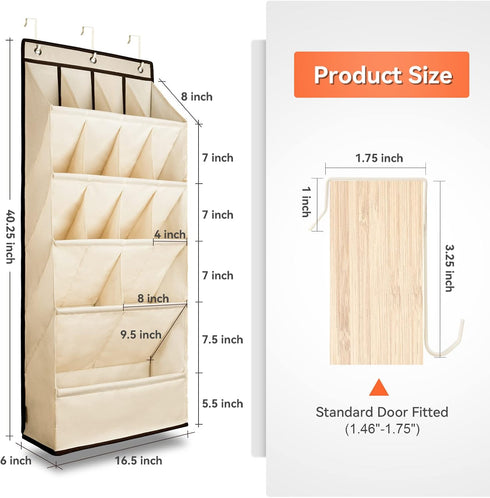 1 Pack Closet 18 FENTEC Over the Door Shoe Organizers, Hanging Shoe Organizer with Large Deep Pocket Shoe Holder