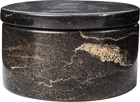 ACKEIVTO Marble Salt Box Salt Cellar with Lid 4 FL OZ Salt Holder