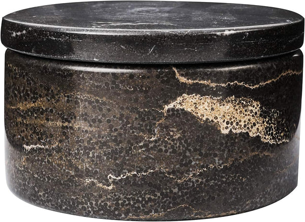 ACKEIVTO Marble Salt Box Salt Cellar with Lid 4 FL OZ Salt Holder