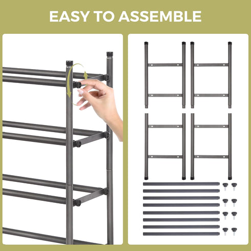 STORAGEIDEAS Closet, 4 Shoe Rack, Expandable Shoe Storage Organizer for Tier Metal Shoe Rack for Entryway, Adjustable