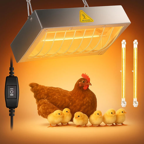 Chicken Coop Heater for Winter, Heat Lamp for Chickens 400W, Chicken Heater