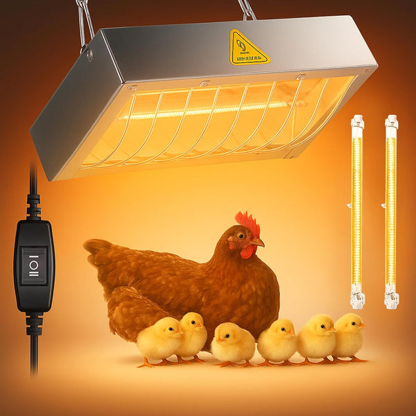 Chicken Coop Heater for Winter, Heat Lamp for Chickens 400W, Chicken Heater