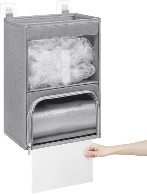 Quoyiyo 2-in-1 Plastic Bag Holder with Clear Window, Large Grocery Bag Holder and