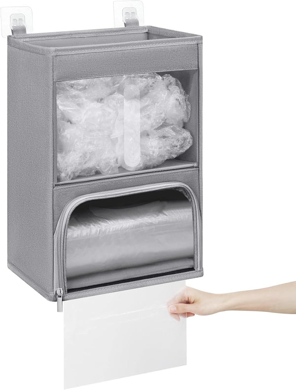 Quoyiyo 2-in-1 Plastic Bag Holder with Clear Window, Large Grocery Bag Holder and