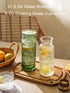 FQDGTFA 4-Piece Set 21.6 Oz 6 Oz Counter, Set Bedside Water Carafe and Glass, Glass Pitcher with Drinking Cup Lid