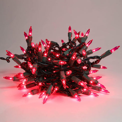 Set 300Count Bulb Ultra-Bright Connectable Pink Christmas Light Incandescent Mini String Light for Indoor Outdoor
