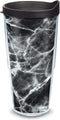 Tervis 24oz Black Marble Double Walled Insulated Tumbler, Made in USA, Keeps Drinks Cold & Hot, Classic