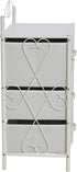 Household Essentials Victoria Dresser Nightstand, Storage Organizer with 4 White Drawers and Metal Frame