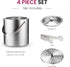 FineDine Double-Wall Stainless Steel Insulated Ice Bucket - 3 Liter with Lid & Ice Tong for Home Bar