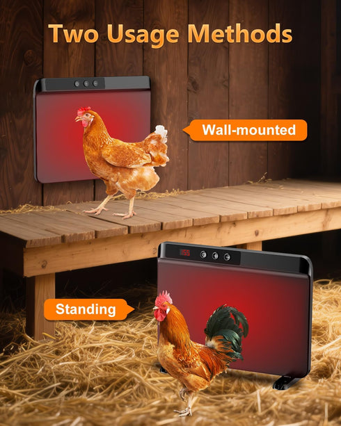 2025 200 TIMEBAL Smart Chicken Coop Heater with Adjustable Temperature Remote Control, Watts Radiant Heat Flat Panel