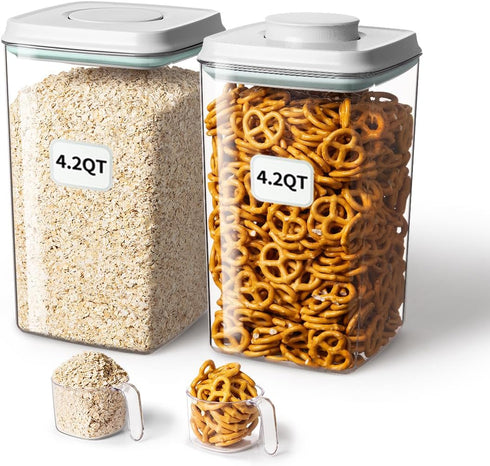 Ankou Airtight Food Storage Container with Pop Lid & 130ml Scoop, 4L/4.2qt
