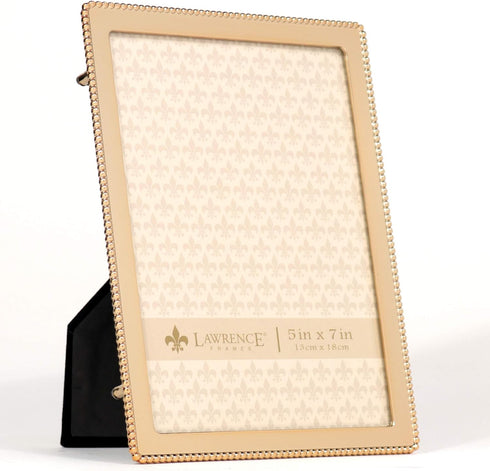 Lawrence Frames 714057 Gold Metal Classic Bead Picture Frame, 5x7