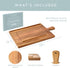 Charcuterie Board - Acacia Wood Cutting Board for Kitchen with Groove & Handle, Cheese Board for Vegetables, Bread