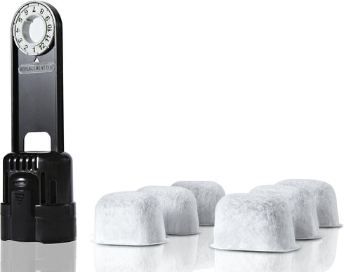 6-pack Replacement Charcoal Water Filter Cartridges | Starter Kit Combo for Keurig and Some Breville Models