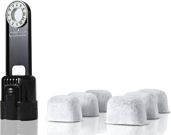 6-pack Replacement Charcoal Water Filter Cartridges | Starter Kit Combo for Keurig and Some Breville Models