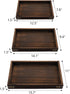 3 Pack 3 TOPZEA Wood Serving Tray with Handle, Farmhouse Wooden Coffee Table Trays Decorative Breakfast Tray for Bed