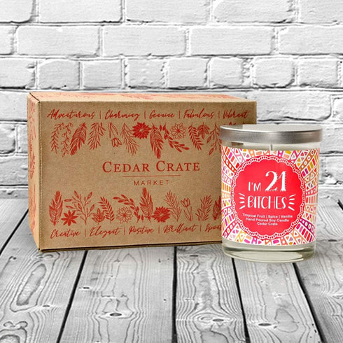 21st Birthday Gift for Her | Funny Scented Candle for Daughter, BFF, Sister - Tropical Fruit, Spice, Vanilla