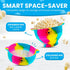 Microwavable Silicone Popcorn Popper, BPA Free, Collapsible Reusable Microwave Bowl, Dishwasher Safe, Black White Gray