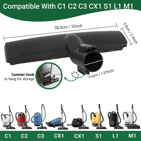 C1 C2 C3 CX1,Natural-Horsehair C1,Complete C2 C3 CX1,Soft EZ SPARES Compatible with Miele Floor Brush for Miele Vacuum