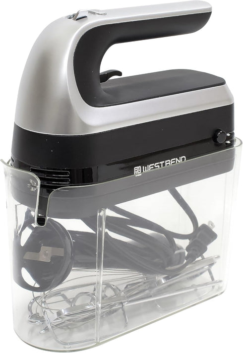 West Bend Hand Mixer Plus with Immersion Blender Attachment, 250-Watts, 6 Speed Options, Ergonomic Handle, Snap-On