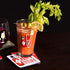 Pavilion - Bloody Mary Coaster Set, 4 Piece Sentiment, Pattern and Character with Box Holder - 4 Inch