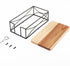 Guest Napkin Holder, Modern Metal Bathroom Paper Towel Caddy for Countertop & Kitchen (Black, Wooden Base)