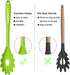 Silicone Cooking Spoons, Heat Resistant Large Slotted Spoon, Solid Basting Spoon Set for Nonstick Cookware (Green)