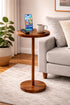 Lunani OUR PASSION 24 2 Drink Table for Small Spaces Pedestal Side Table with Stable Base, Phone Holder & Coasters