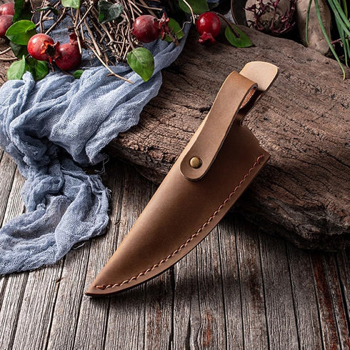 MiOYOOW Leather Knife Sheath, Boning Knife Pouch for Chef Fruit Knife, Camping Kitchen Outdoor Cooking