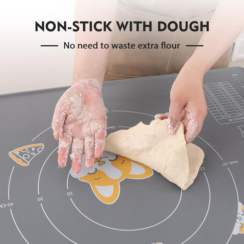 Ourokhome Silicone Baking Mat Sheet, 0.5 Inch Thick 28" X 20" Non-Stick Rolling Mat, BPA Free (Gray)