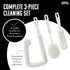 Brushtech 3-Piece Sommeliers Washing Kit - USA Made Glass Cleaning Brushes with Tapered Foam Heads for Decanters