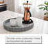Buecasa 2pcs Set 12"/10" Modern Table Round Decorative Trays Home Decor - Circle Coffee Table Centerpiece - Wooden Cool