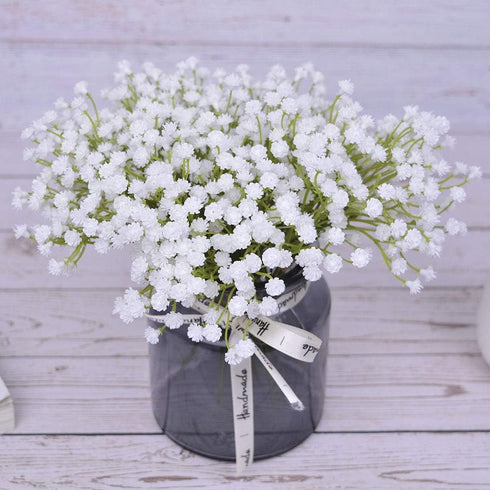 10Pcs 30 Bunches White Babys Breath Artificial Flowers - Real Touch Fake Gypsophila for Wedding Decor
