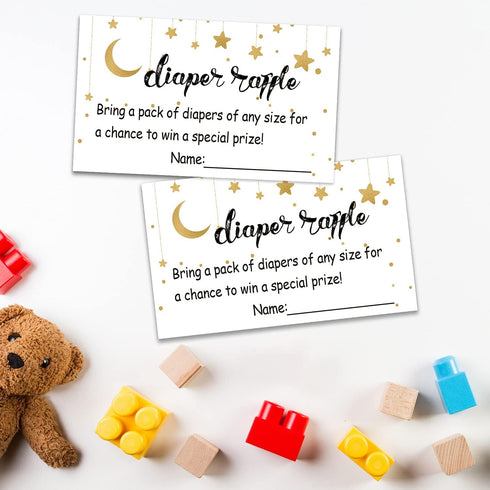 Giftideaworkshop 50 Pcs Diaper Raffle Tickets for Girl or Boy Baby Shower Invitations, Baby Shower Game