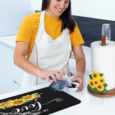 Countertop Country Counter Sunflower Paper Towel Holder Sunflower Kitchen Decor Accessories Gift for Women Yellow Cute