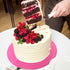 Silicone Cake Mat, 12 Inch Round with Measurements, Non-Stick Heat Resistant Pastry Baking Pad Pink