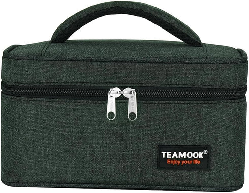 Small Lunch Bag Mini Insulated Lunch Box - Portable for Adults, Men, Women Work with Handle (Black)