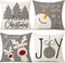 PSDWETS Christmas Pillow Covers, 18x18 Set of 4, Winter Holiday Decor, Snowman Deer Christmas Tree Throw Cushion Case