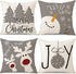PSDWETS Christmas Pillow Covers, 18x18 Set of 4, Winter Holiday Decor, Snowman Deer Christmas Tree Throw Cushion Case