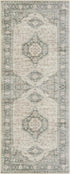 Lahome Oriental 2x5 Hallway Runner Rug, Washable Non-Slip Vintage Carpet Runner for Bedroom Bathroom, Grey