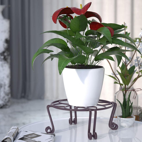 11.8x6 Inches Yimobra Tall Plant Stand Outdoor, Metal Planter Stands for Indoor Plants, Heavy Duty Pots Holder, Garden